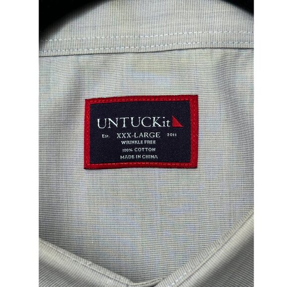 UNTUCKit Recolte Casual Button Up Shirt Regular Fit Grey Men's 3XL - Picture 3 of 3